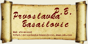 Prvoslavka Basailović vizit kartica